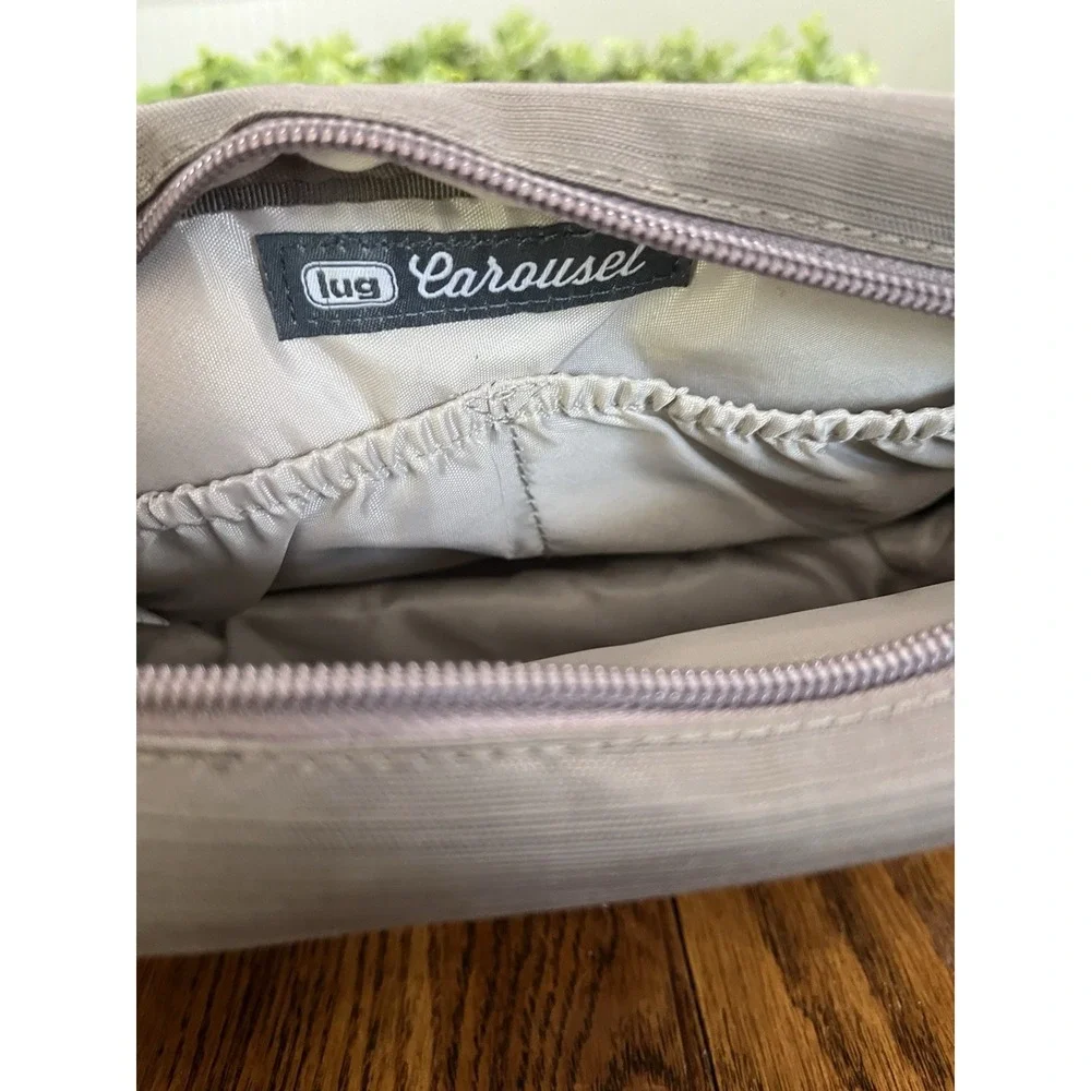 Lug Carousel Crossbody Belt Bag Purse Gray Brown Quilted Convertible